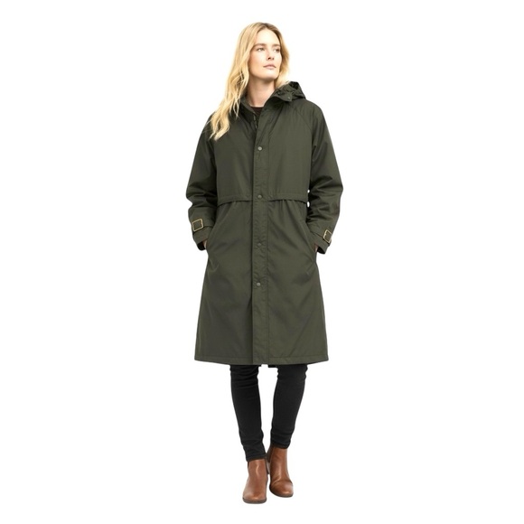 L.L. Bean Long Trench Coat Vintage Warm Duster Hooded Button Up Parka